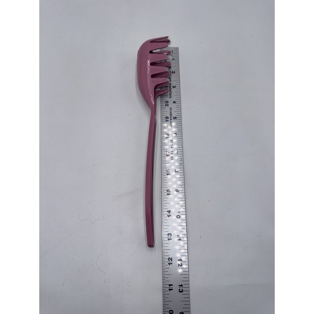 Vintage KING KRAFT Pasta Spoon Nylon Plastic Cooking Utensil Mauve Pink 11" - Picture 8 of 9